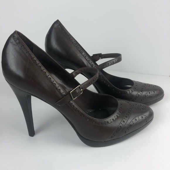BCBGirls Shoes - BCBG girls dark brown leather heels size 8.5